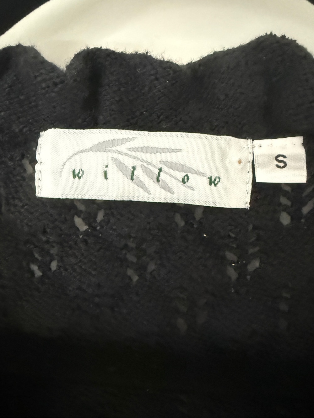 Vintage 90s Willow Black Cotton Pointelle Knit Sweater Vest Dark Academia S NWT - Picture 3 of 9